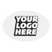 A white oval Yeti sticker with your black and white logo and white text.