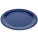 A blue speckled Carlisle Dallas Ware melamine plate.