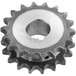 A close up of a white Estella sprocket gear.