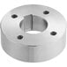 A silver circular Estella flange with holes on the end.