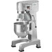 A silver MainStreet Equipment planetary floor mixer with a bowl on a white background.