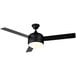 A Canarm Calibre XV matte black ceiling fan with LED light.