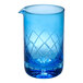 A Barfly blue stirring glass with a diamond pattern.