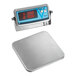 An Edlund wireless digital pizza scale with a stainless steel surface.