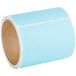 A roll of blue Lavex thermal transfer labels.