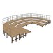 A drawing of a National Public Seating portable stage with a hardboard surface.