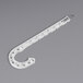 A white plastic Oatey DWV J-hook with holes and a screw.