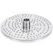 A Hobart stainless steel round hard cheese grater plate with holes.