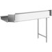 A metal dish table with a metal shelf.