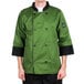 A man wearing a mint green Chef Revival chef jacket.