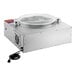 A silver ChocoVision chocolate tempering machine with a clear lid.