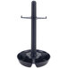 A black plastic tray with a pole and two black plastic holders.