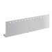 A silver rectangular metal plate with holes.