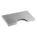 A Regency stainless steel rectangular beer drip tray surface with a column cutout.