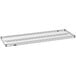 A close-up of a Metroseal wire shelf on a Metro metal rack.