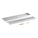 A stainless steel Regency surface mount beer drip tray with a drain.