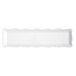 A white rectangular melamine tray with wavy edges and a long handle.