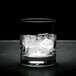 A glass of Scotsman small cube ice on a white background.