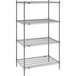 A Metro Super Erecta wire shelving unit with three shelves.