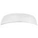 A Vollrath stainless steel curved platter with a white background.