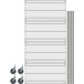 A gray Metro wire shelving unit on wheels with metal rods.