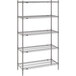 A Metro Super Erecta wire shelving unit with four shelves.