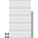 A gray Metro wire shelving unit with wheels.