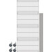 A gray Metro wire shelving unit with wheels.