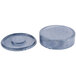 A blue HS Inc. polyethylene tortilla server with a lid.