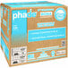 A cardboard box of Phade blue and white unwrapped boba straws.