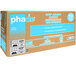 A cardboard box of Phade blue compostable straws.