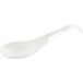 A World Centric compostable soup spoon with a white handle.