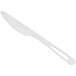 A case of 1000 white World Centric compostable TPLA knives with handles.