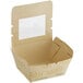 A World Centric eco-friendly cardboard container box with a PLA window.