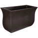 An espresso rectangular planter with a curved edge.