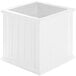 A white square container with a lid.