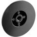 A black circular Robertshaw steam table knob with a hole in the center.