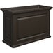 A black rectangular Mayne Nantucket trough planter on a counter.