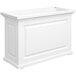 A white rectangular box planter with a rectangular bottom.