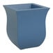 A blue square planter.