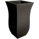 An espresso square planter on a table.