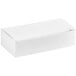 A 1/4 lb. white candy box with a lid.