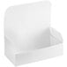 A white candy box with the lid open.