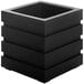 A black square Mayne Freeport planter with four sections.