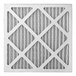 An XPOWER pleated media filter with a square grid pattern.