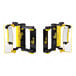 A yellow rectangular GenieGrips Slimview mirror with a black base.