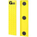 A yellow rectangular GenieGrips cushion with black circles.