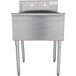 An Advance Tabco stainless steel utility sink with legs.