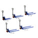A Lavex stainless steel manual pallet jack.