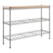 A Regency chrome wire shelving kit with wooden shelf inserts.